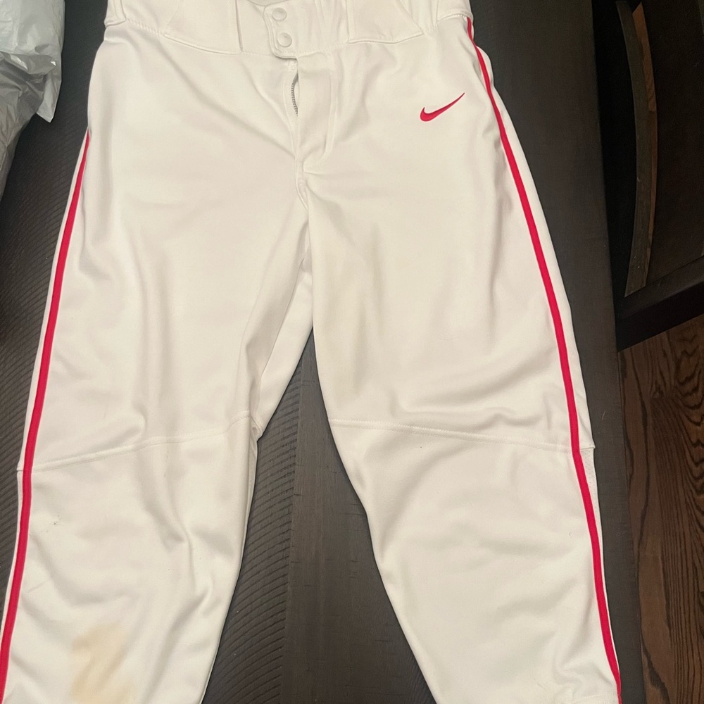 Nike Men’s Vapor Select High Piped Baseball Pants Small Red Piping